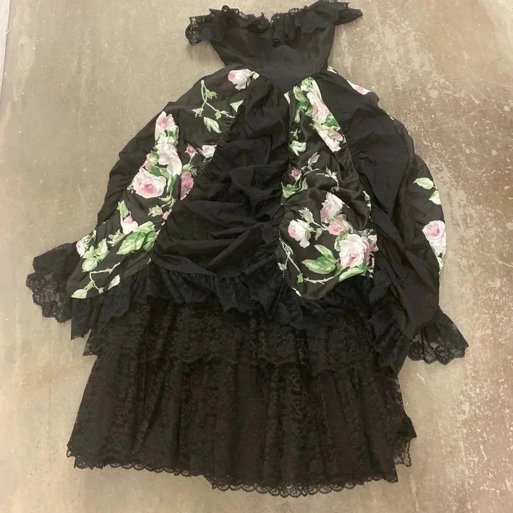 Loralie  Originals ruffle strappless dress basque‎ waist renfair cosplay
